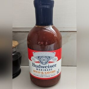 Budweiser Red & Blue Marinade Bottle
